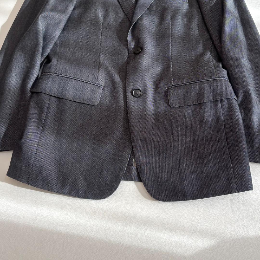 【カシミヤ混】フランクリンテーラード ジャケット デニム シルク M相当 日本製