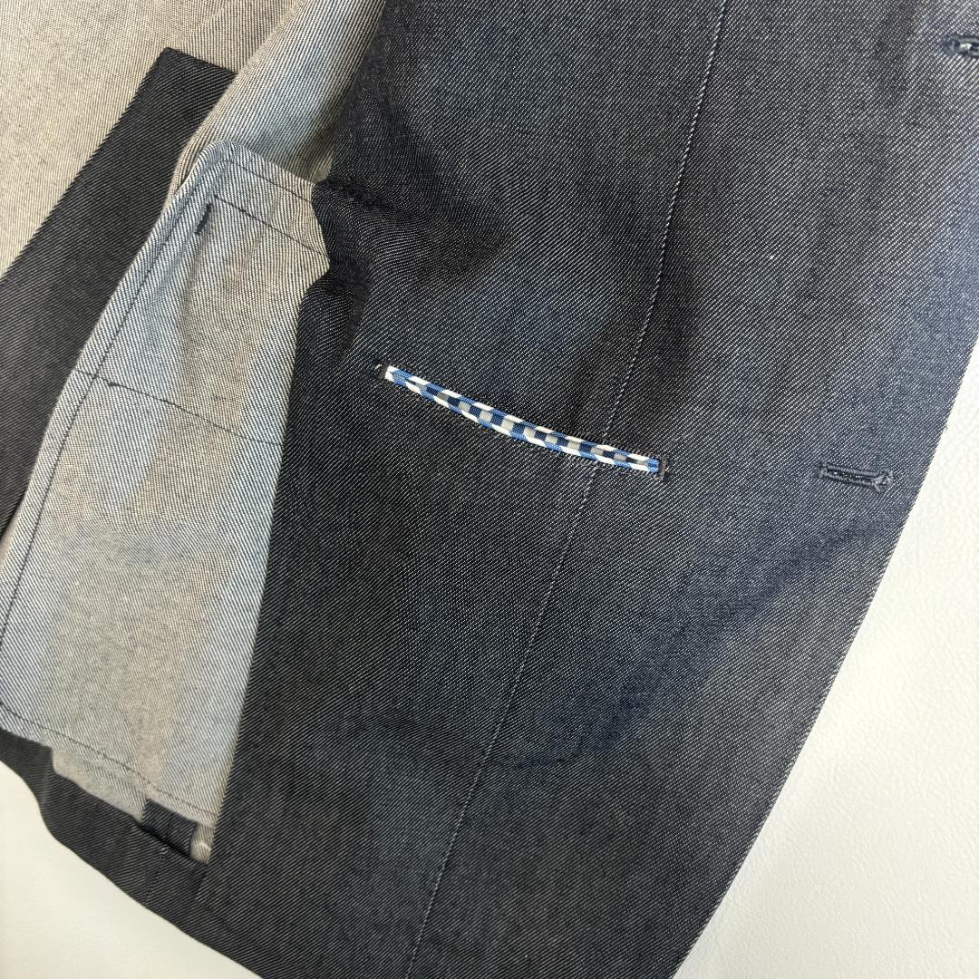 【カシミヤ混】フランクリンテーラード ジャケット デニム シルク M相当 日本製