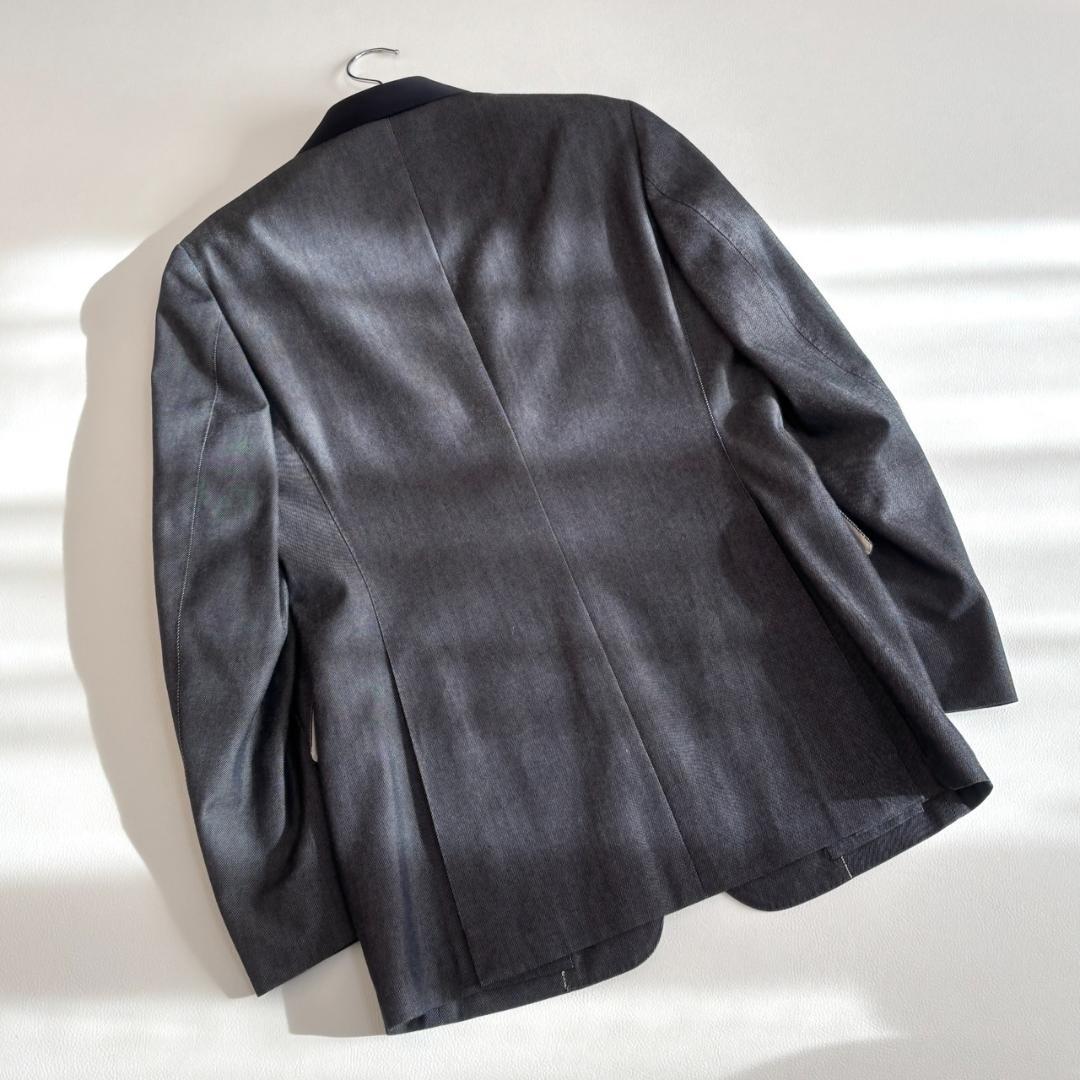 【カシミヤ混】フランクリンテーラード ジャケット デニム シルク M相当 日本製