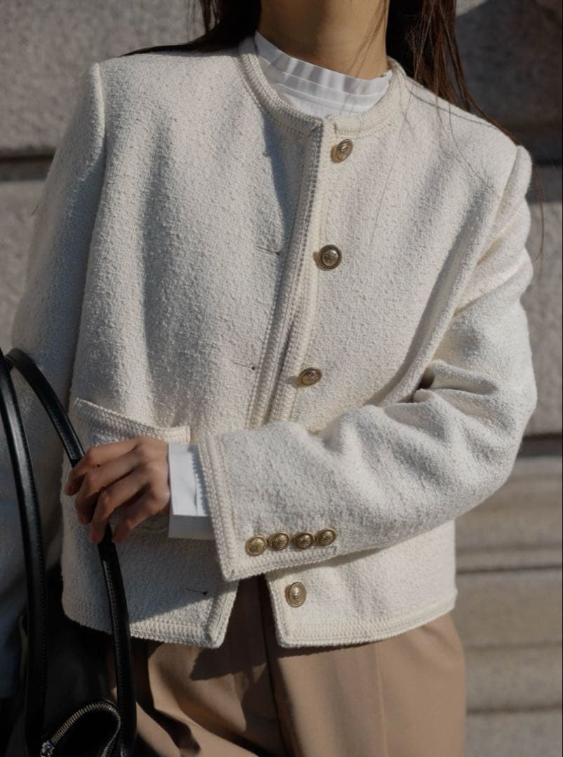 新品　na.e The Tweed Jacket_Ivory