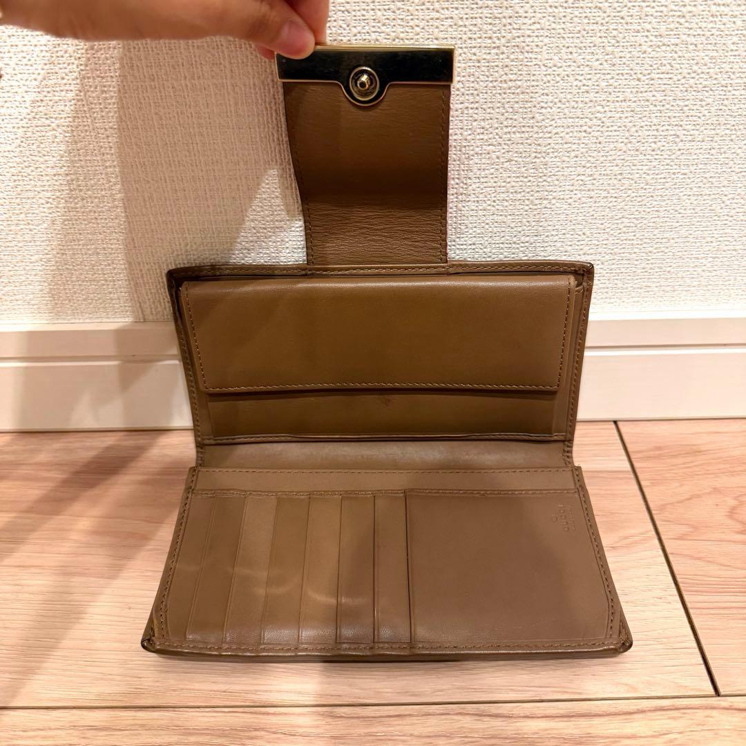 Gucci GGキャンバス 長財布 ベージュ/ピンク