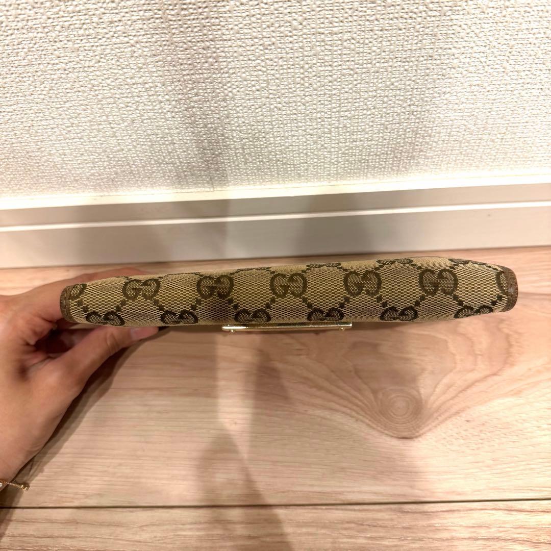 Gucci GGキャンバス 長財布 ベージュ/ピンク