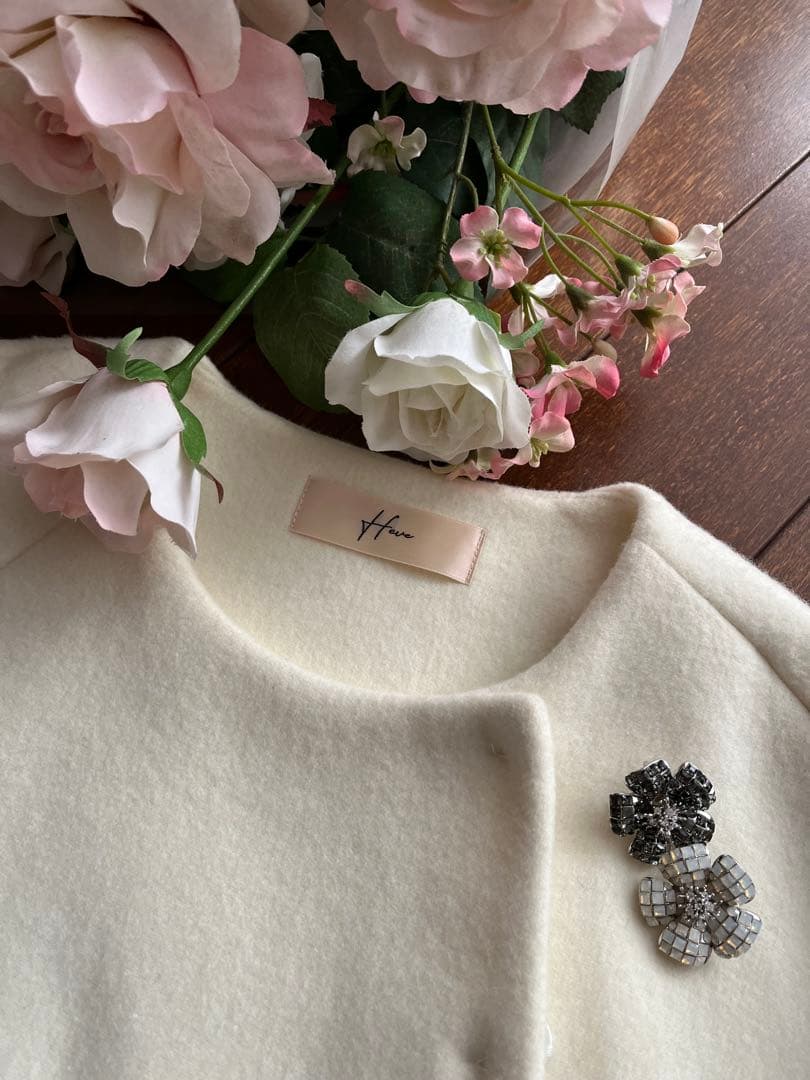 ♡heve♡ポンチョ♡コート♡ホワイト♡F♡