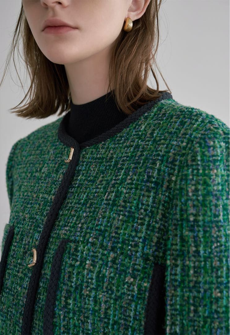 美品✨ツイードジャケット　DHOLIC グリーン