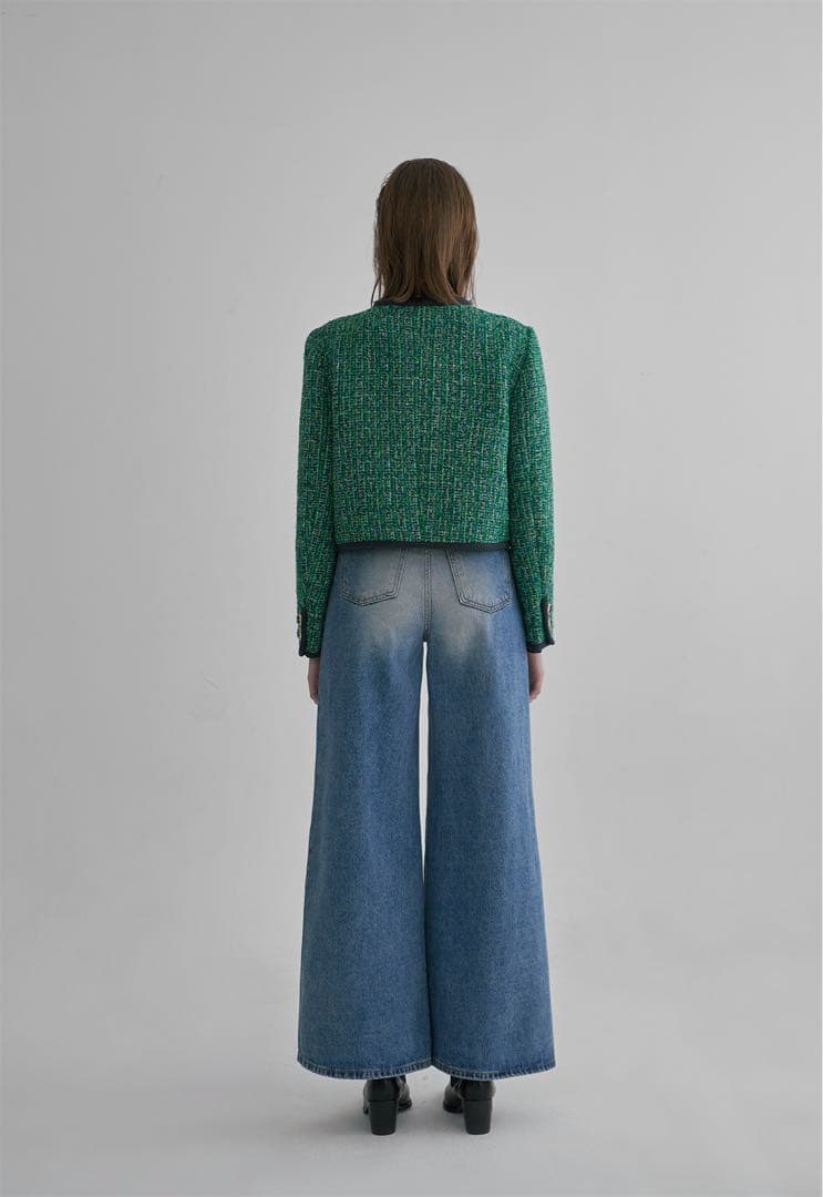 美品✨ツイードジャケット　DHOLIC グリーン