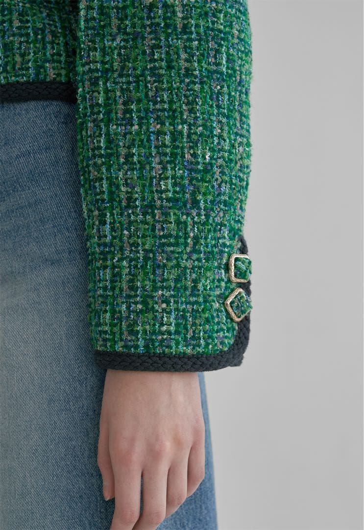 美品✨ツイードジャケット　DHOLIC グリーン