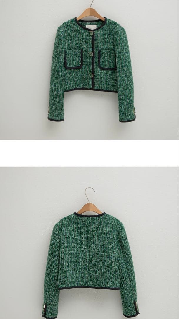 美品✨ツイードジャケット　DHOLIC グリーン