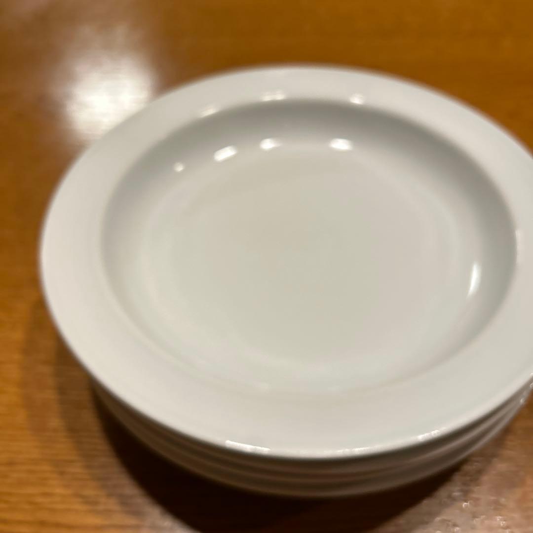 水野克俊 白磁ピューター深皿　4枚セット　器花田　リム皿　カレー