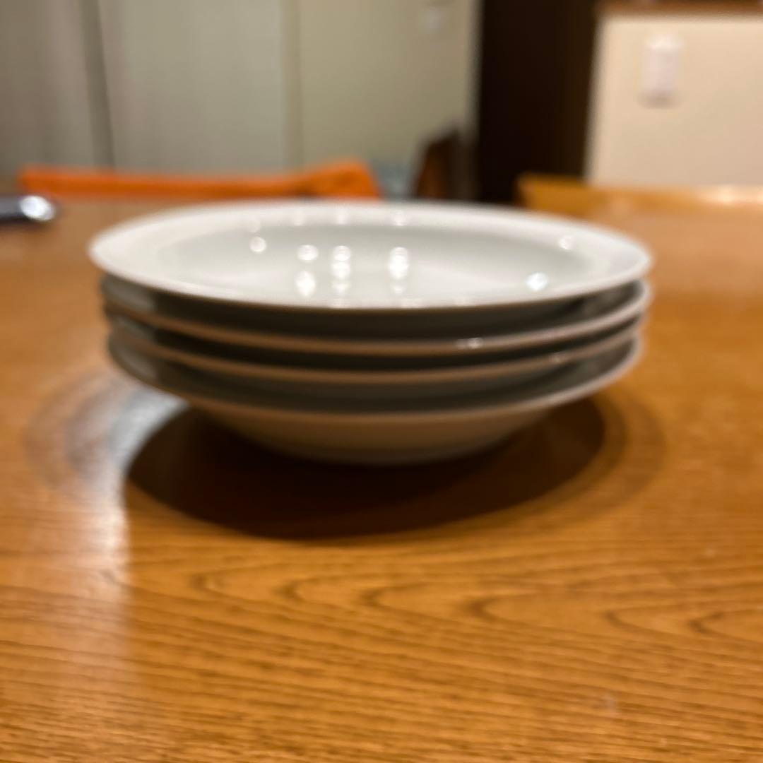 水野克俊 白磁ピューター深皿　4枚セット　器花田　リム皿　カレー