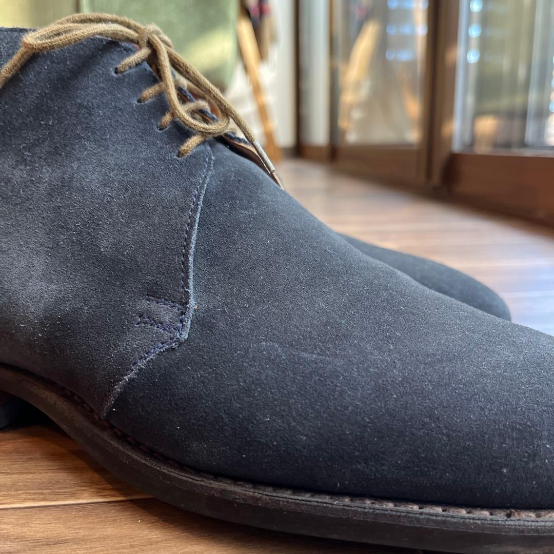 クロケットジョーンズ　ポールスミス　ネイビーチャッカブーツ