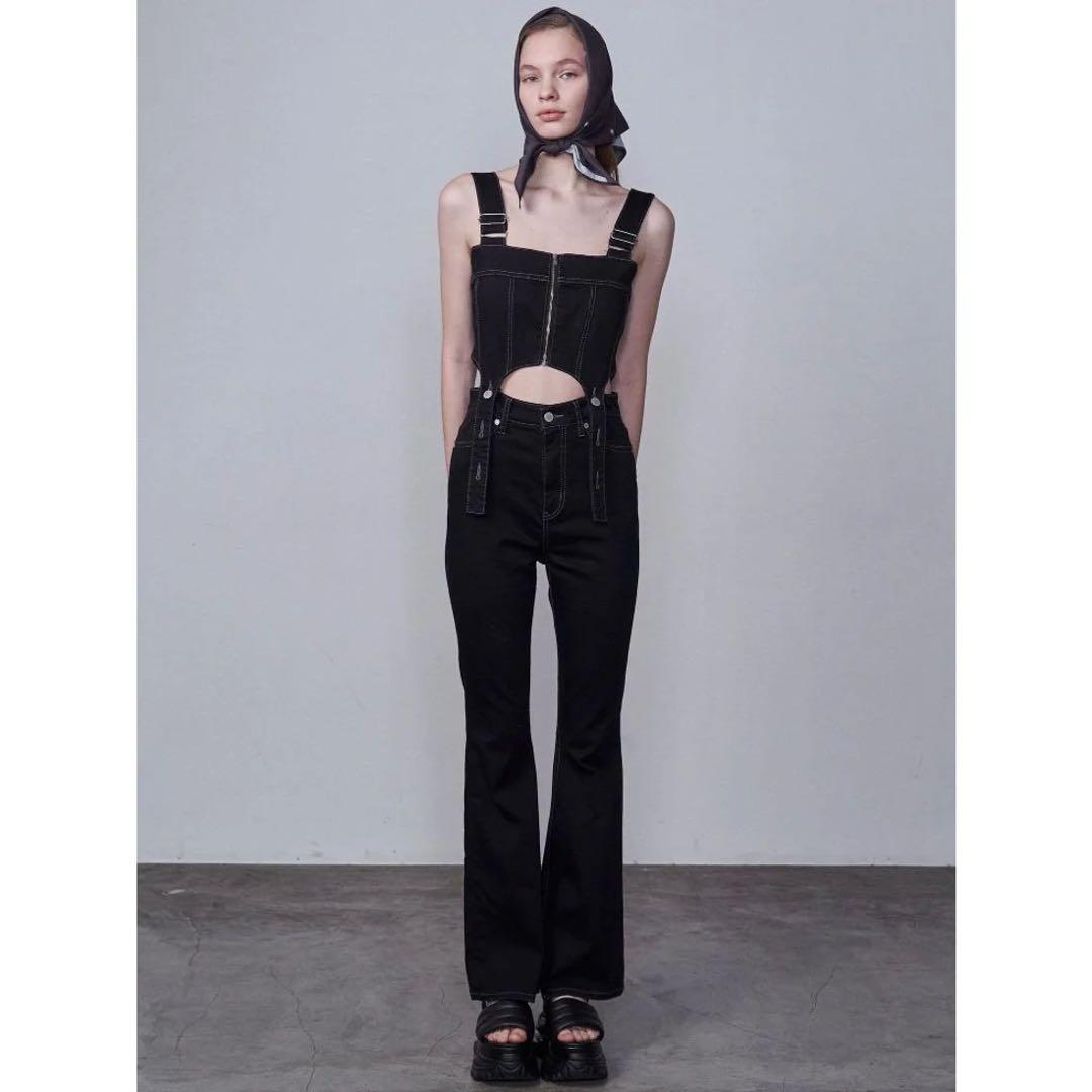 EMODA コルセット ハングデニム サロペット