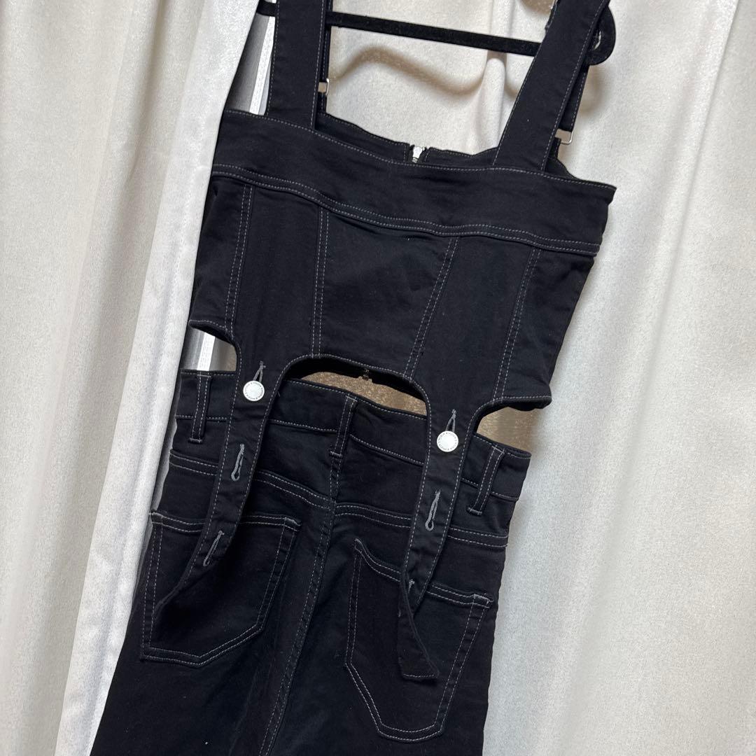 EMODA コルセット ハングデニム サロペット