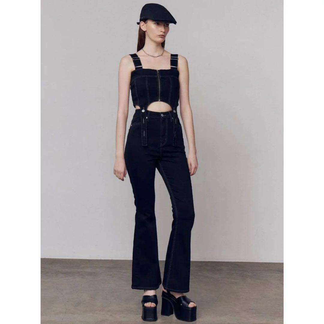 EMODA コルセット ハングデニム サロペット