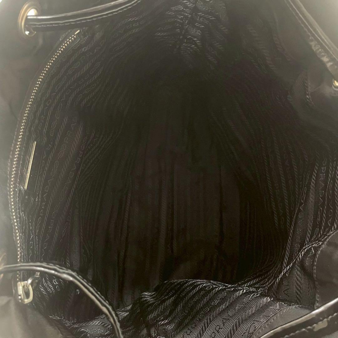 【超希少デザイン】PRADAトートバッグ エナメルショルダー ナイロンブラック☆