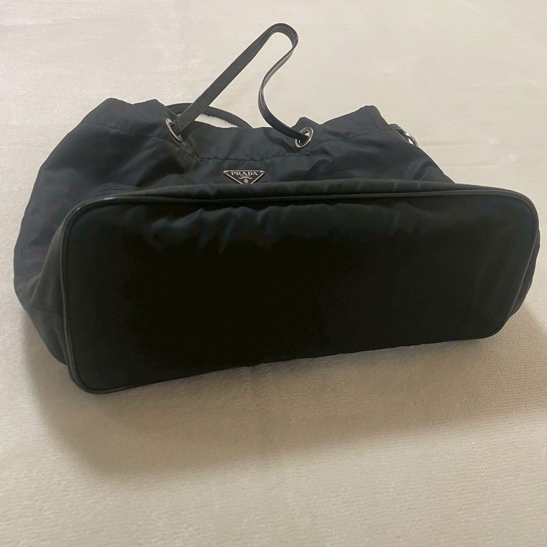 【超希少デザイン】PRADAトートバッグ エナメルショルダー ナイロンブラック☆