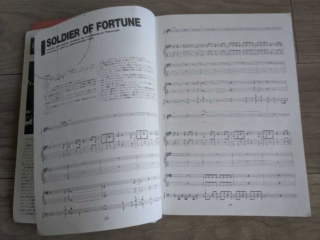 LOUDNESS バンドスコア SOLDIER OF FORTUNE