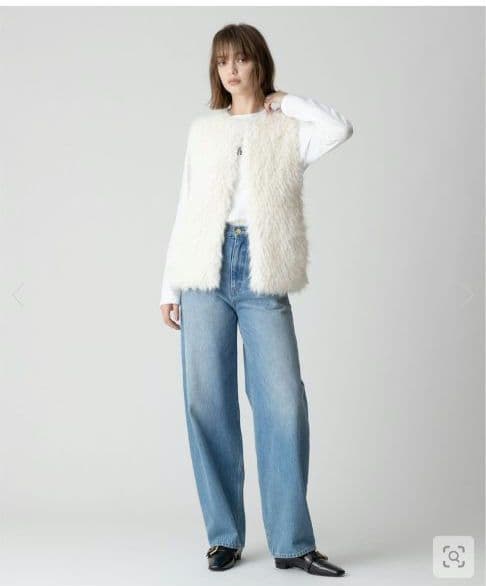 allureville　ジャガードフェイクファーコンビニットジレ