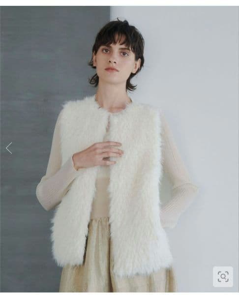 allureville　ジャガードフェイクファーコンビニットジレ