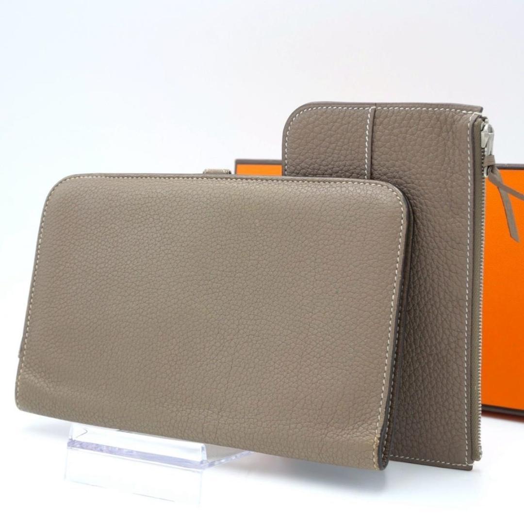 エルメス ドゴンGM 長財布 エトゥープ デュオ トゴ 二つ折り財布