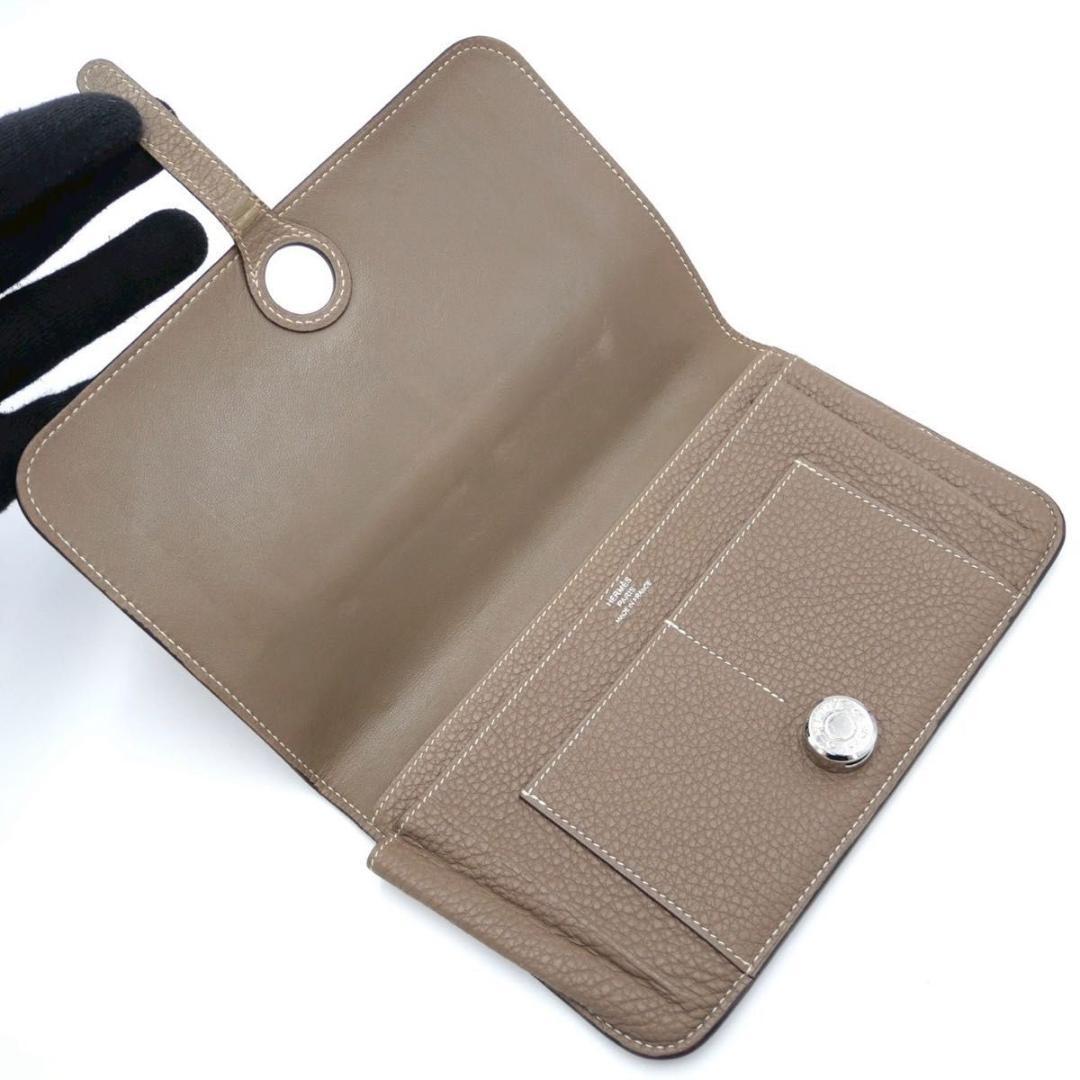 エルメス ドゴンGM 長財布 エトゥープ デュオ トゴ 二つ折り財布