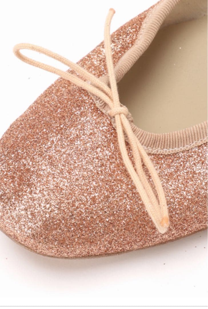 未使用⭐︎Porselliポルセリオレンジグリッターバレエシューズフラットシューズ