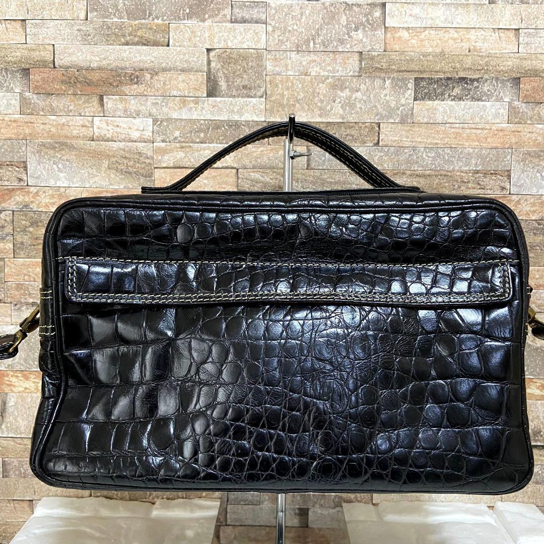 【希少】ENRIQUE LOEWE KNAPPE　クロコ型押し　ショルダーバッグ