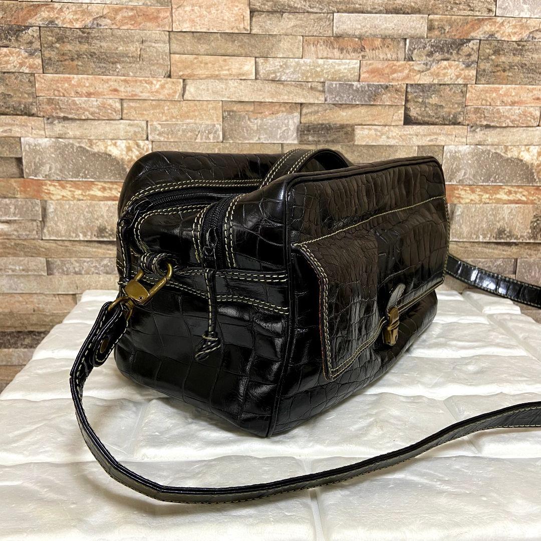 【希少】ENRIQUE LOEWE KNAPPE　クロコ型押し　ショルダーバッグ