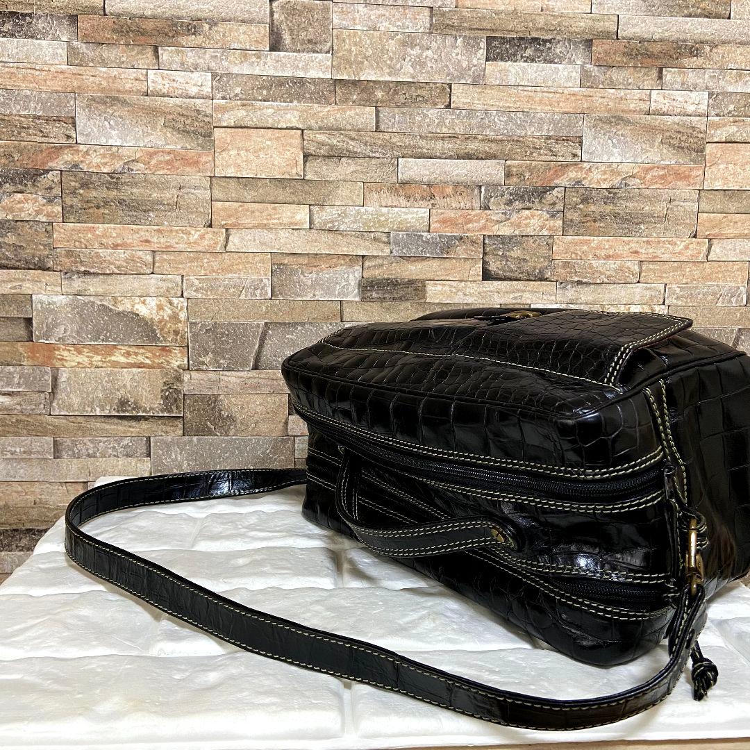 【希少】ENRIQUE LOEWE KNAPPE　クロコ型押し　ショルダーバッグ