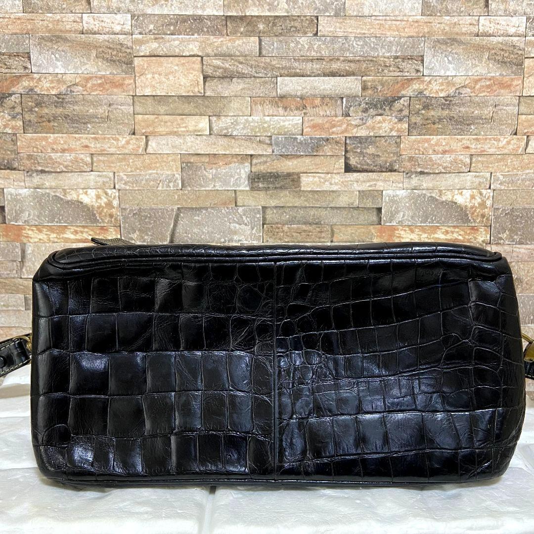 【希少】ENRIQUE LOEWE KNAPPE　クロコ型押し　ショルダーバッグ