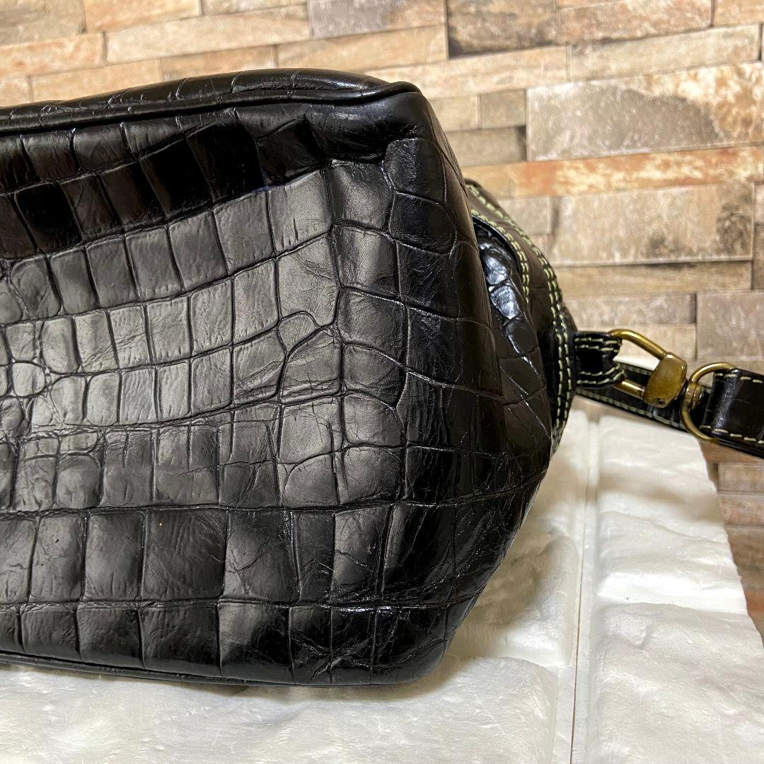 【希少】ENRIQUE LOEWE KNAPPE　クロコ型押し　ショルダーバッグ