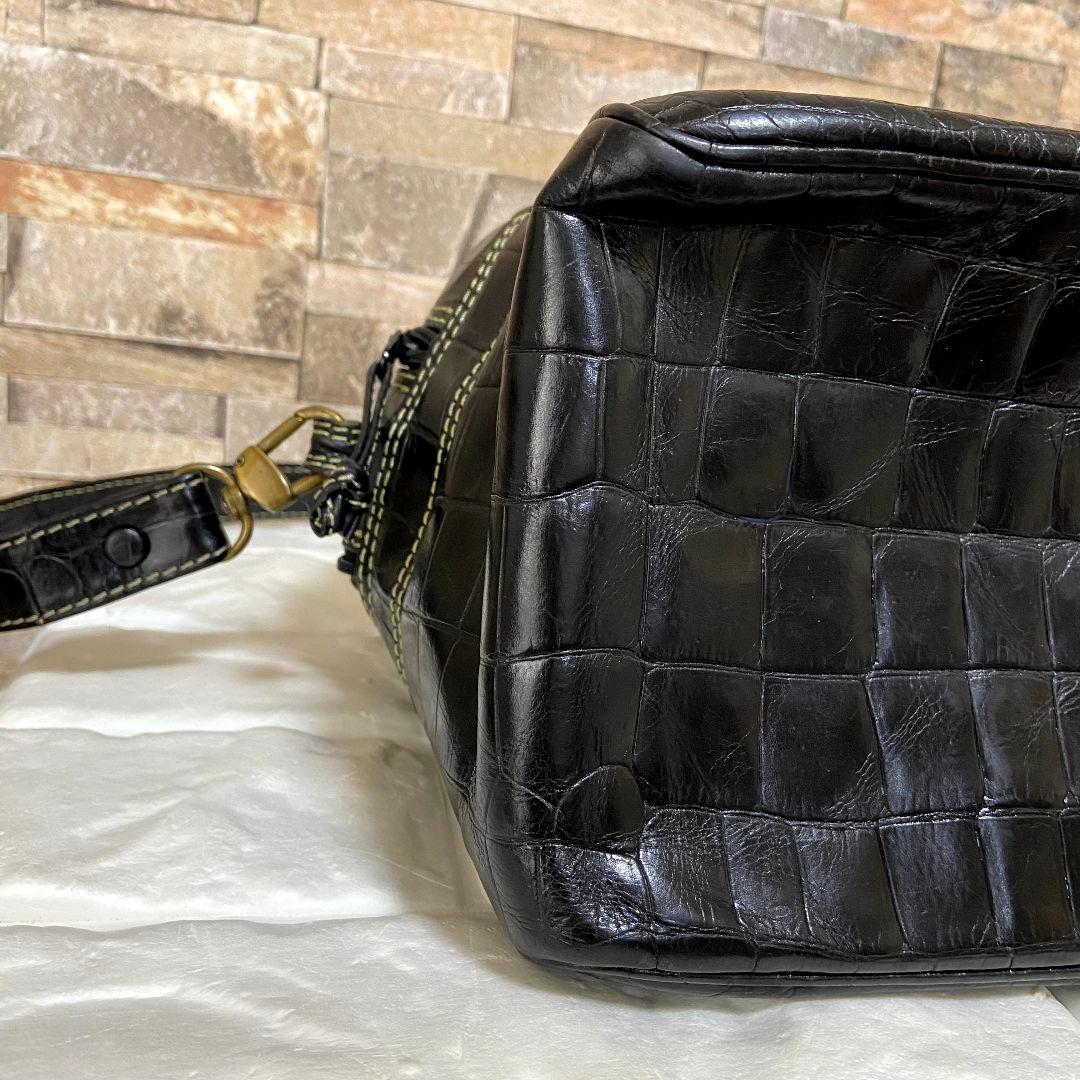 【希少】ENRIQUE LOEWE KNAPPE　クロコ型押し　ショルダーバッグ