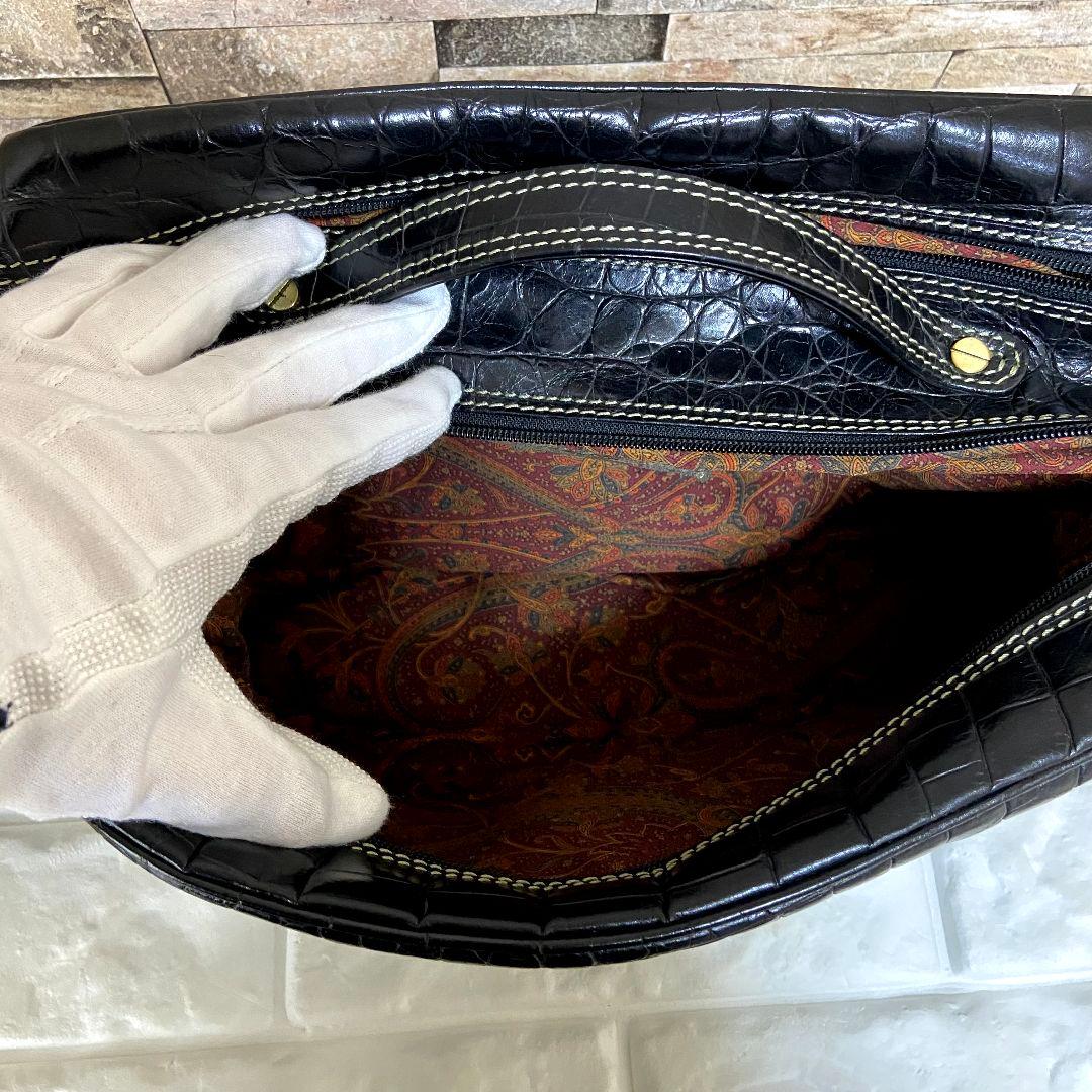 【希少】ENRIQUE LOEWE KNAPPE　クロコ型押し　ショルダーバッグ