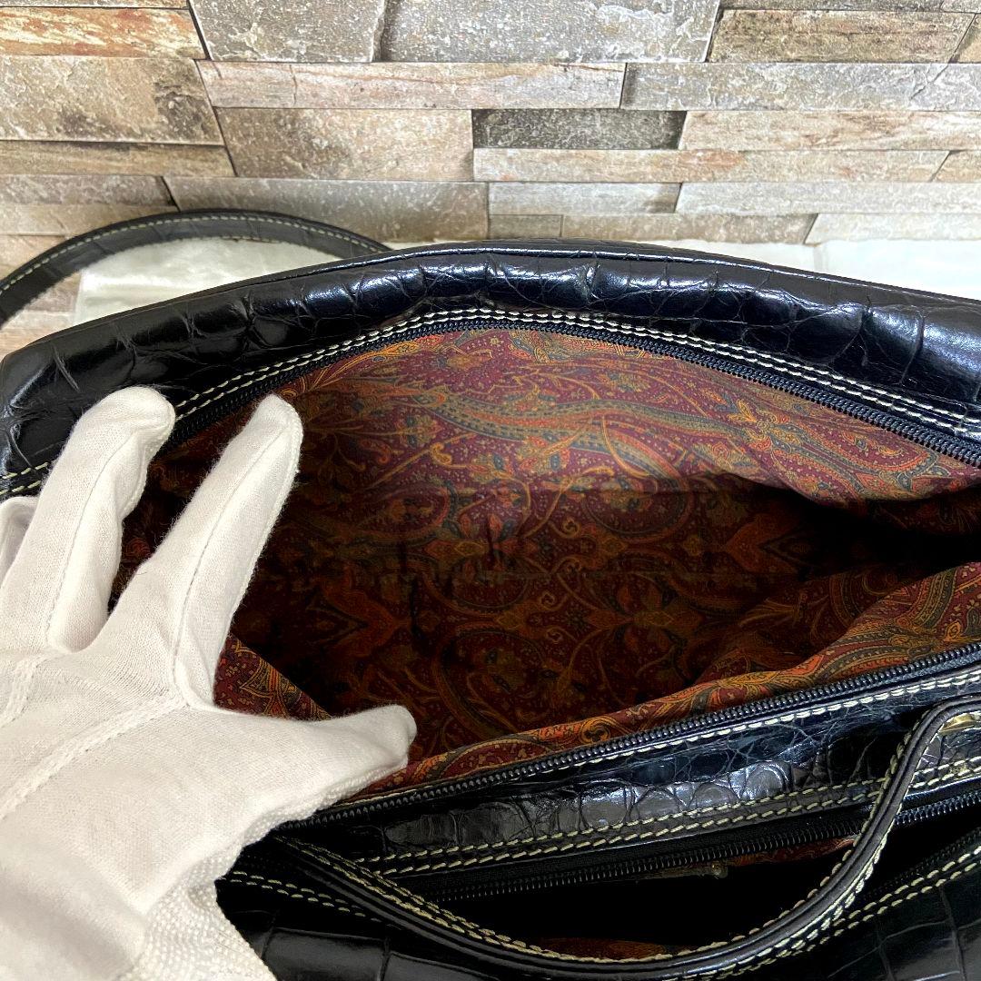 【希少】ENRIQUE LOEWE KNAPPE　クロコ型押し　ショルダーバッグ