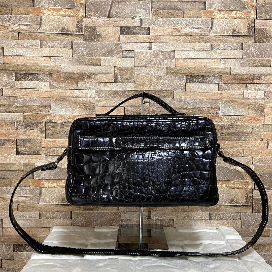 【希少】ENRIQUE LOEWE KNAPPE　クロコ型押し　ショルダーバッグ