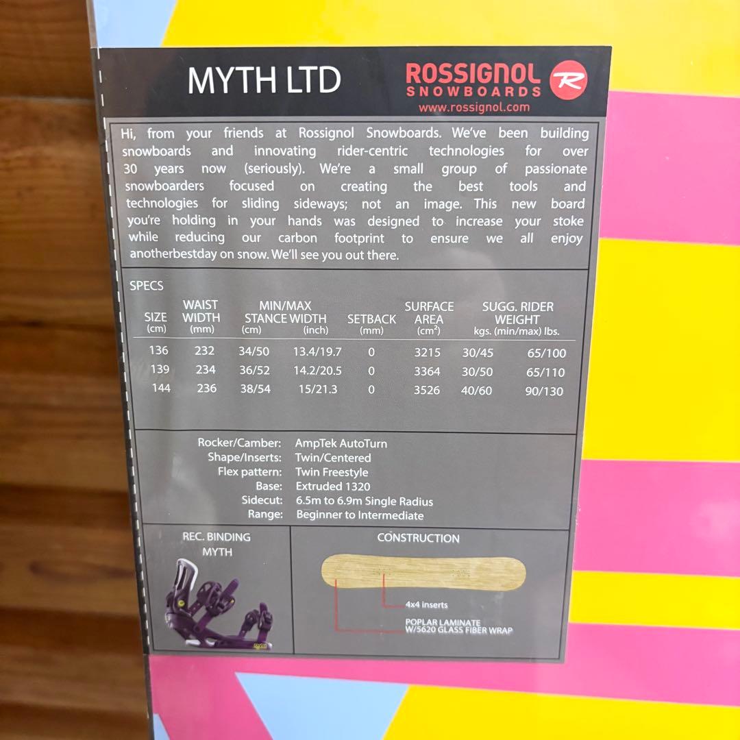 【未使用】ROSSIGNOL MYTH 139cm レディース スノーボード