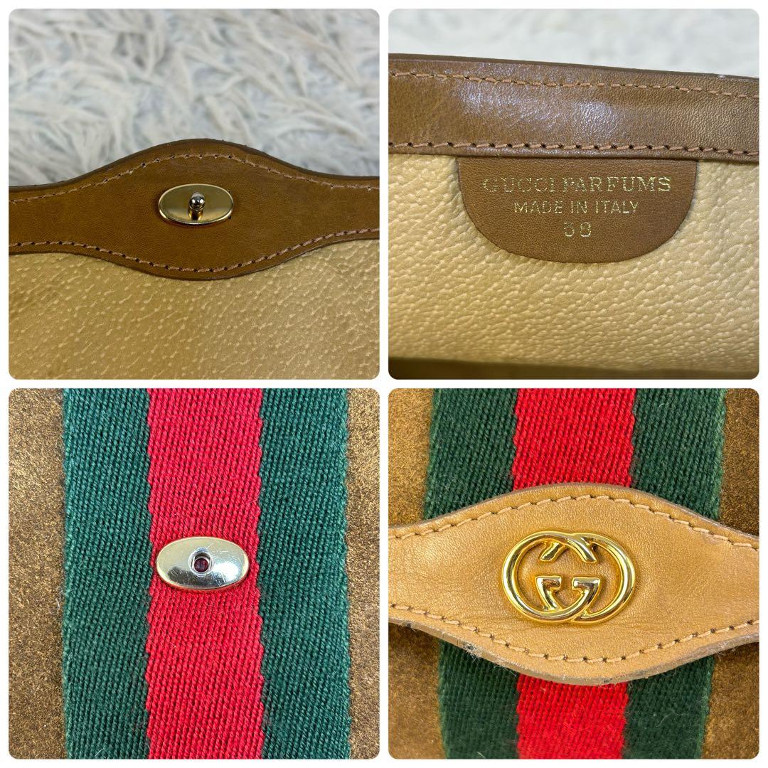 GUCCI クラッチバッグ シェリーライン インターロッキング 総柄 スエード