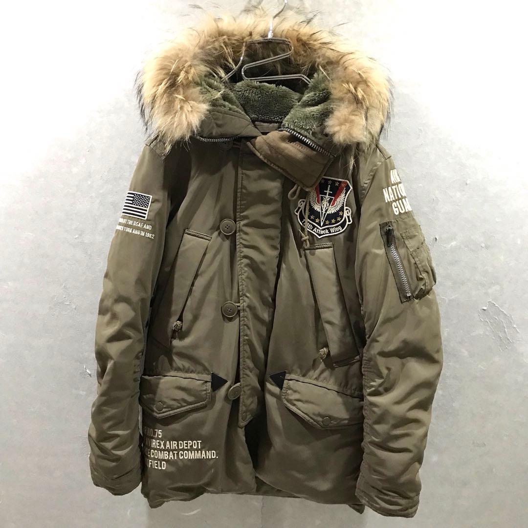 AVIREX N-3B フライトジャケット フルデコ レア カーキ M
