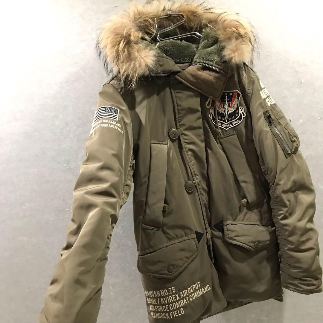 AVIREX N-3B フライトジャケット フルデコ レア カーキ M
