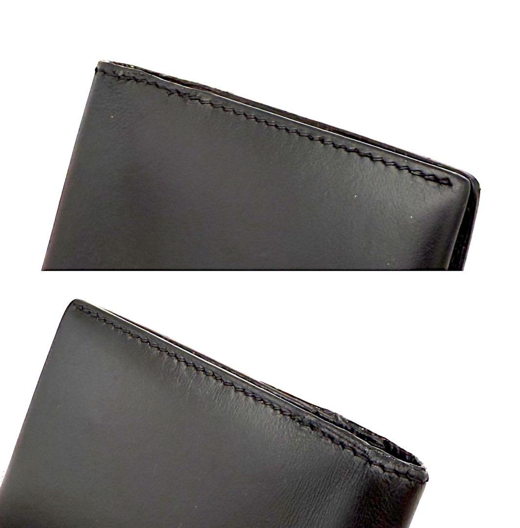HERMES エルメス ベアン デュプリ 三つ折り 黒 ブラック 財布 長財布