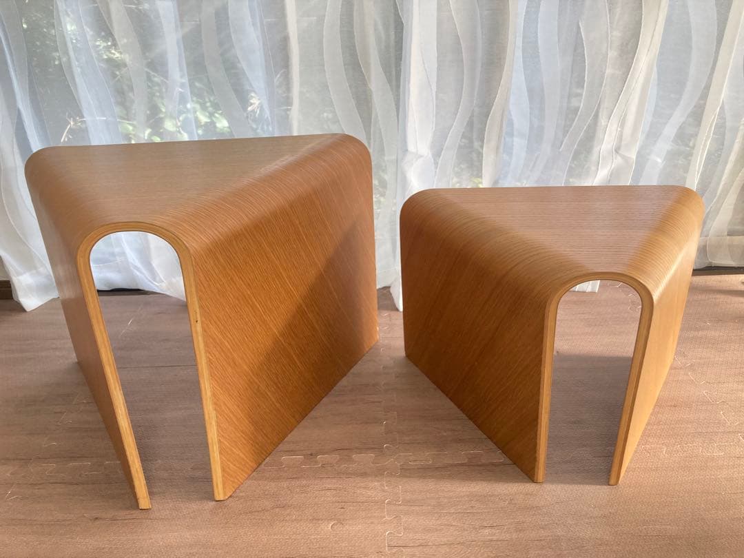 超超超激レア 廃盤 無印良品 重なるテーブルベンチ・成型合板・オーク材 MUJI