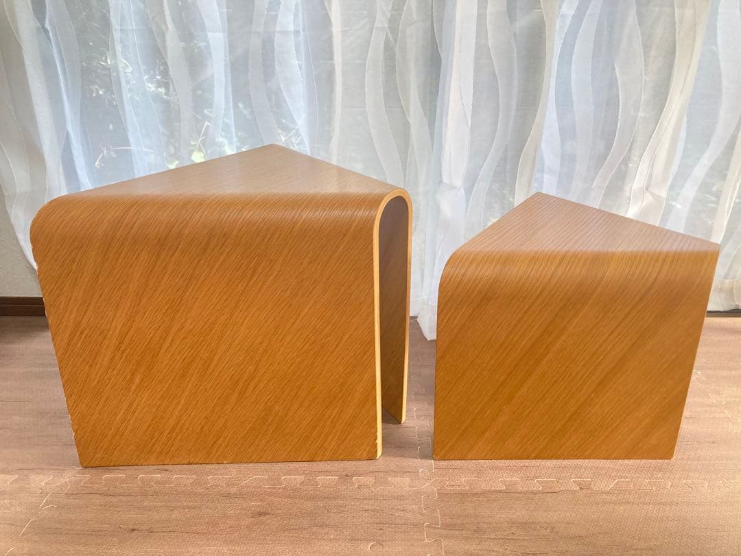 超超超激レア 廃盤 無印良品 重なるテーブルベンチ・成型合板・オーク材 MUJI