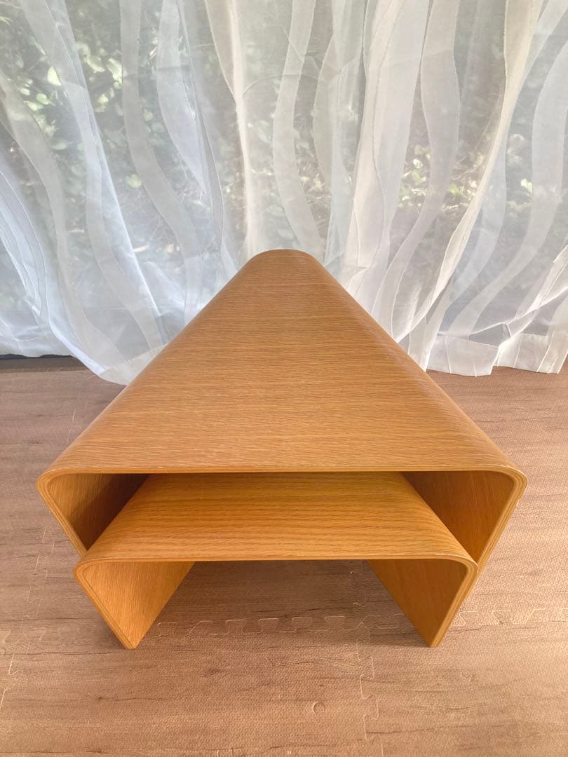 超超超激レア 廃盤 無印良品 重なるテーブルベンチ・成型合板・オーク材 MUJI