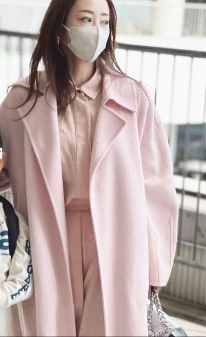 FRAY I.D ウール トレンチ リバーコート ピンク ロングコートS 神崎恵