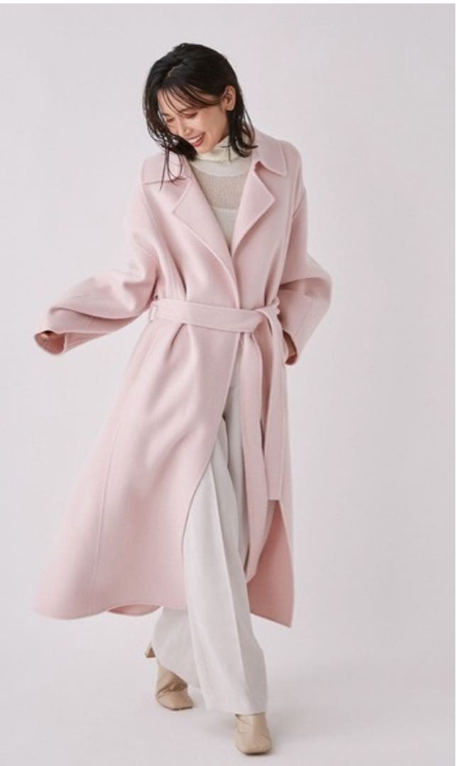 FRAY I.D ウール トレンチ リバーコート ピンク ロングコートS 神崎恵