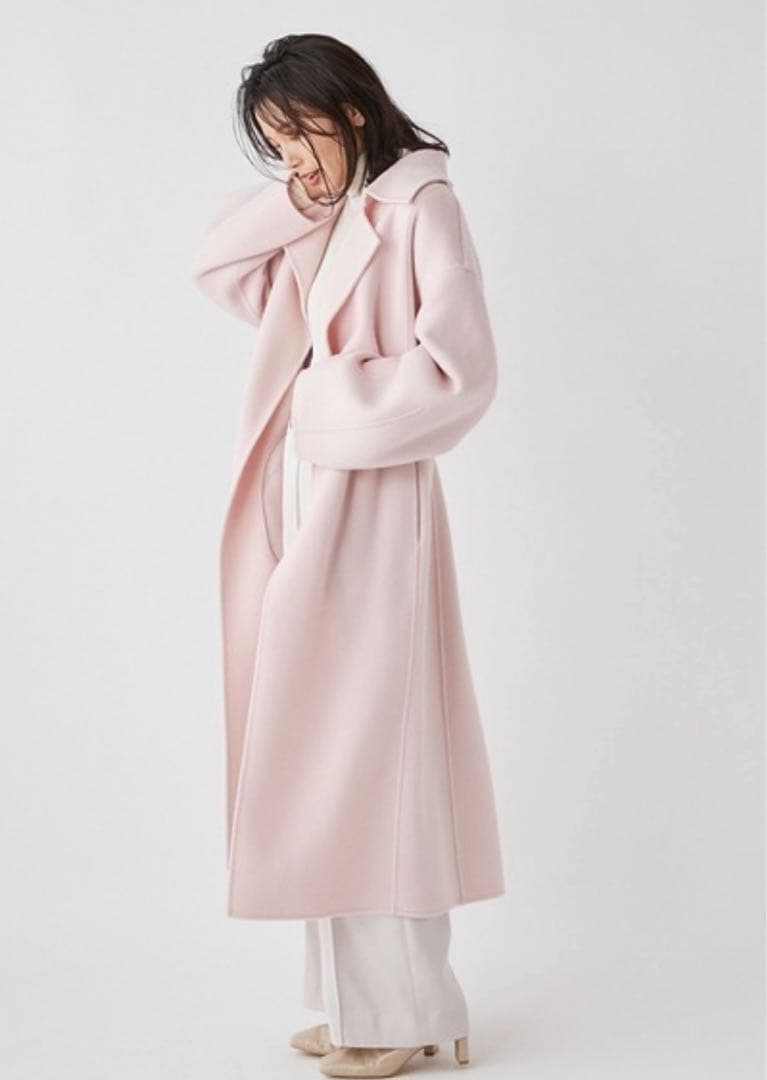 FRAY I.D ウール トレンチ リバーコート ピンク ロングコートS 神崎恵