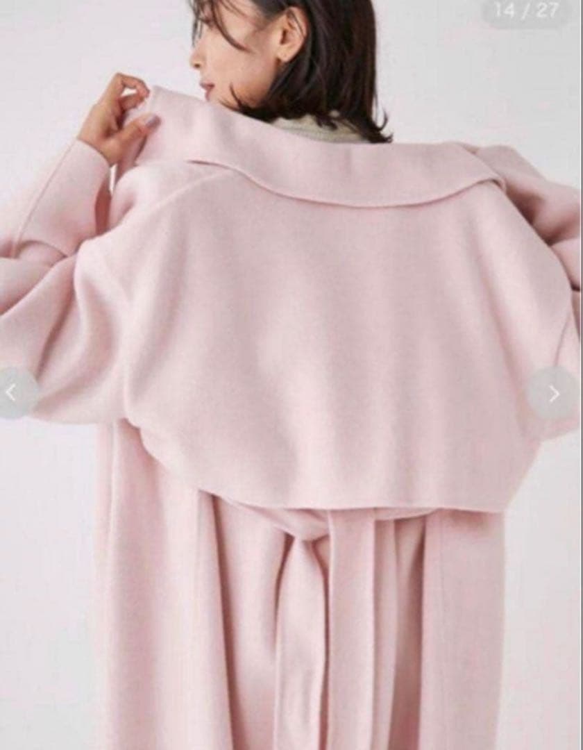 FRAY I.D ウール トレンチ リバーコート ピンク ロングコートS 神崎恵