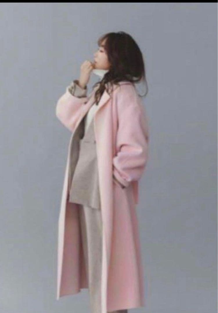 FRAY I.D ウール トレンチ リバーコート ピンク ロングコートS 神崎恵