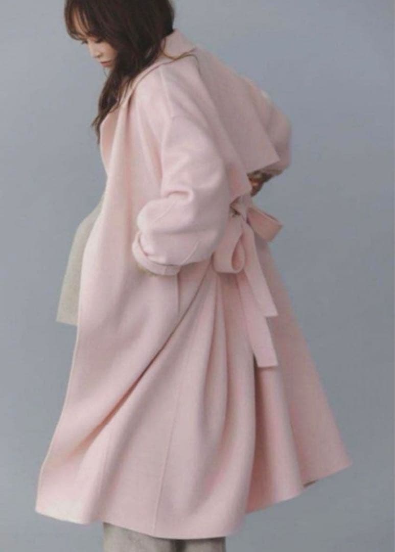 FRAY I.D ウール トレンチ リバーコート ピンク ロングコートS 神崎恵