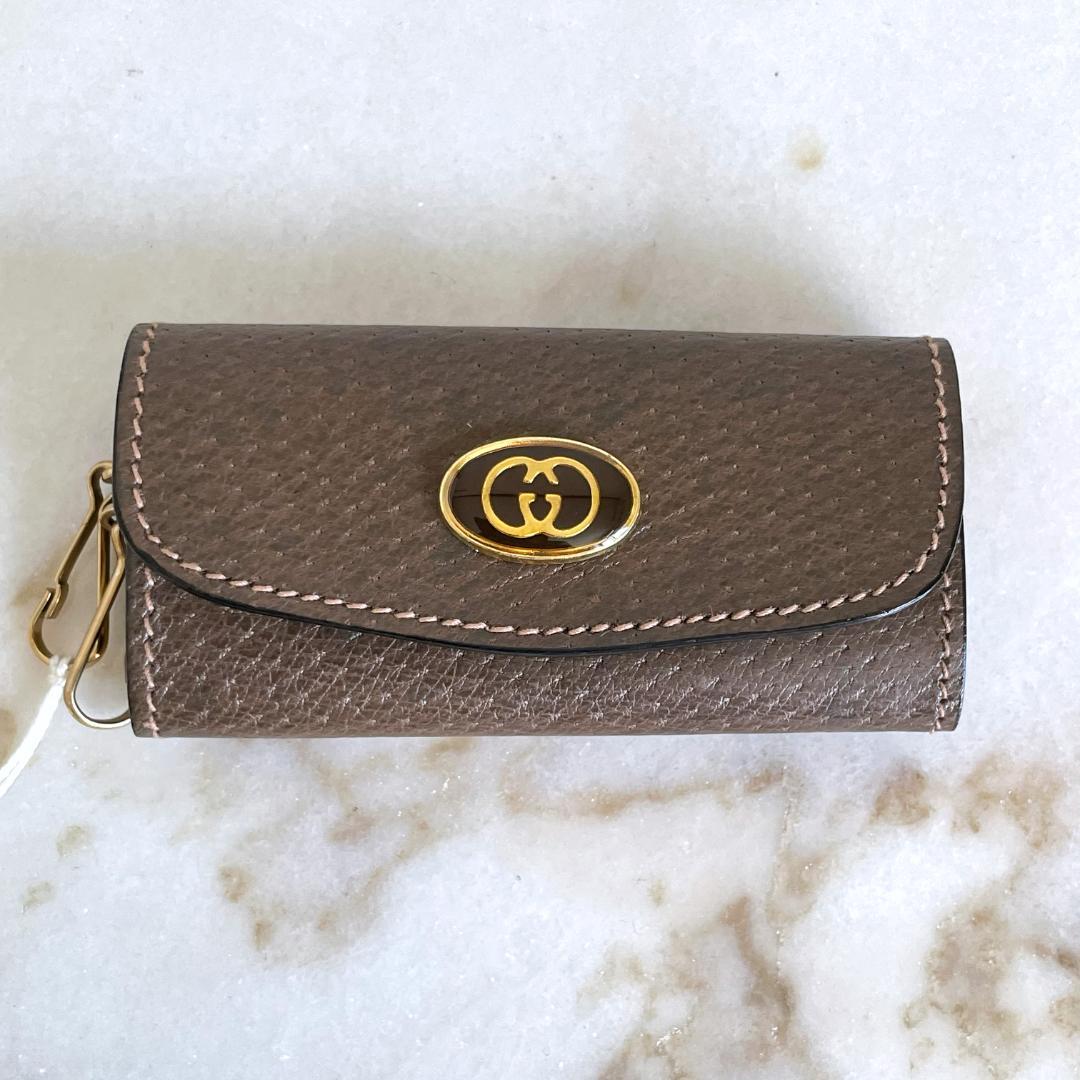 未使用品☆GUCCI オールドグッチ レザー3連キーケース 茶 イタリア製