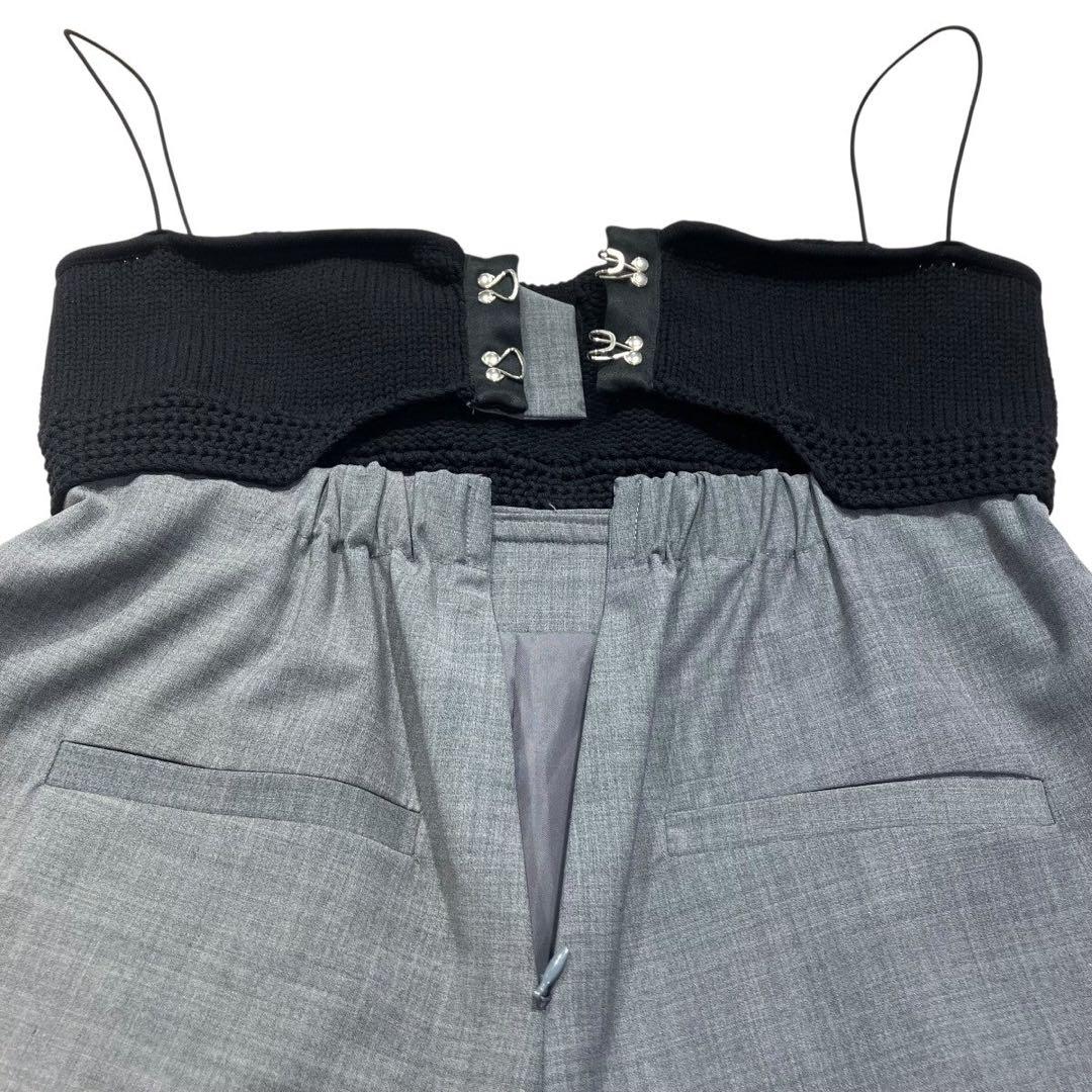 MAISON SPECIAL ニットビスチェオールインワン　グレー　38